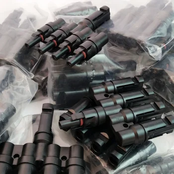 

100 Pairs x Solar Panel T 4 Branch Connector Cable Splitter male to female 4 type Cable Coupler Combiner Panel connector