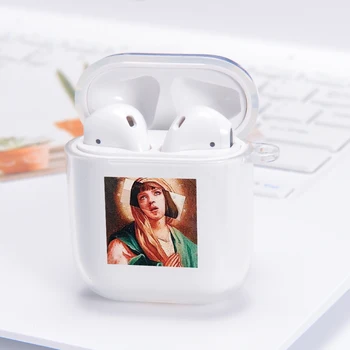 

Funny Art Statue Painting Airpods Case For Apple Airpods 2/1 Cover Soft Transparent TPU Case Earphone Capa For air pods Box Bag