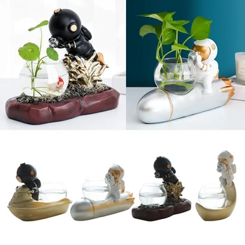 

Style Hydroponic Glass Vase with Light Bonsai Planter Pot Desktop Decor