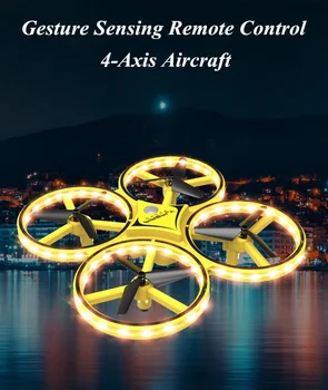 

Sensory toys Drones LED Light Gesture Sensing Intelligent Cool 4 Axises Aircraft Remote Control Quadcopeter selfie Camera drone