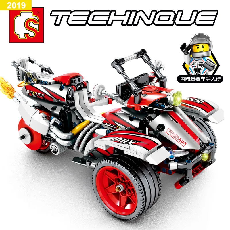 

SEMBO Bricks City Technic 701700 511PCS Bombardier Motor Pullback Racing Motorcycle set Building Blocks For Children Model toys