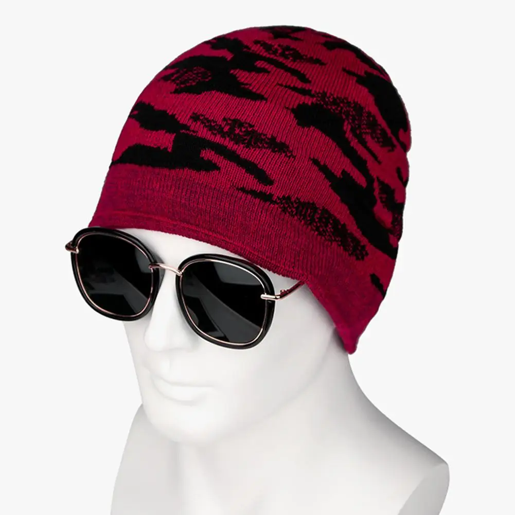 Hat Beanies Winter Wool Warm Running Caps On For Outdoor Cycling Skiing Unisex Camouflage Thermal Cap Windproof | Спорт и