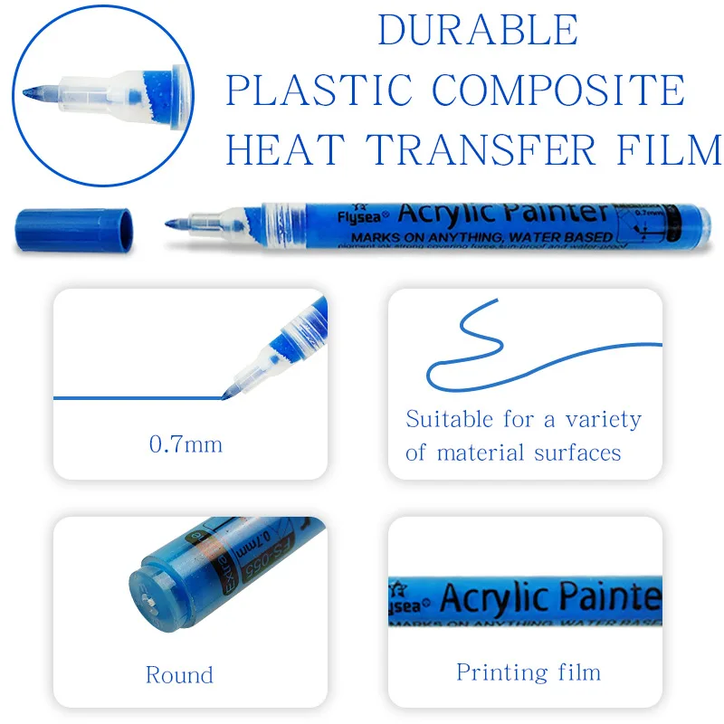 12/28/80Colors Set 0.7MM 2.0MM Acrylic Paint Marker Pen Art Markers Supplies On Rock Glass Canvas Metal Ceramic Mug Wood Plastic