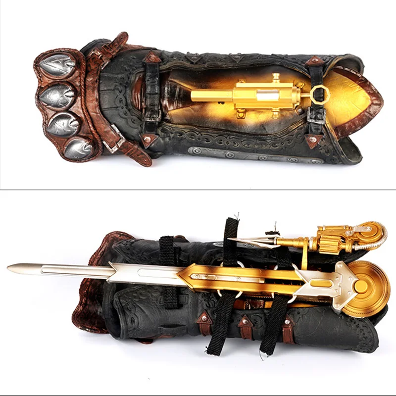 Najtaniej Ukryte ostrze rękaw miecz figurka Assassins ukryte ostrze Edward broń rękawy miecze może wyrzucanie zabawki dla dzieci prezent