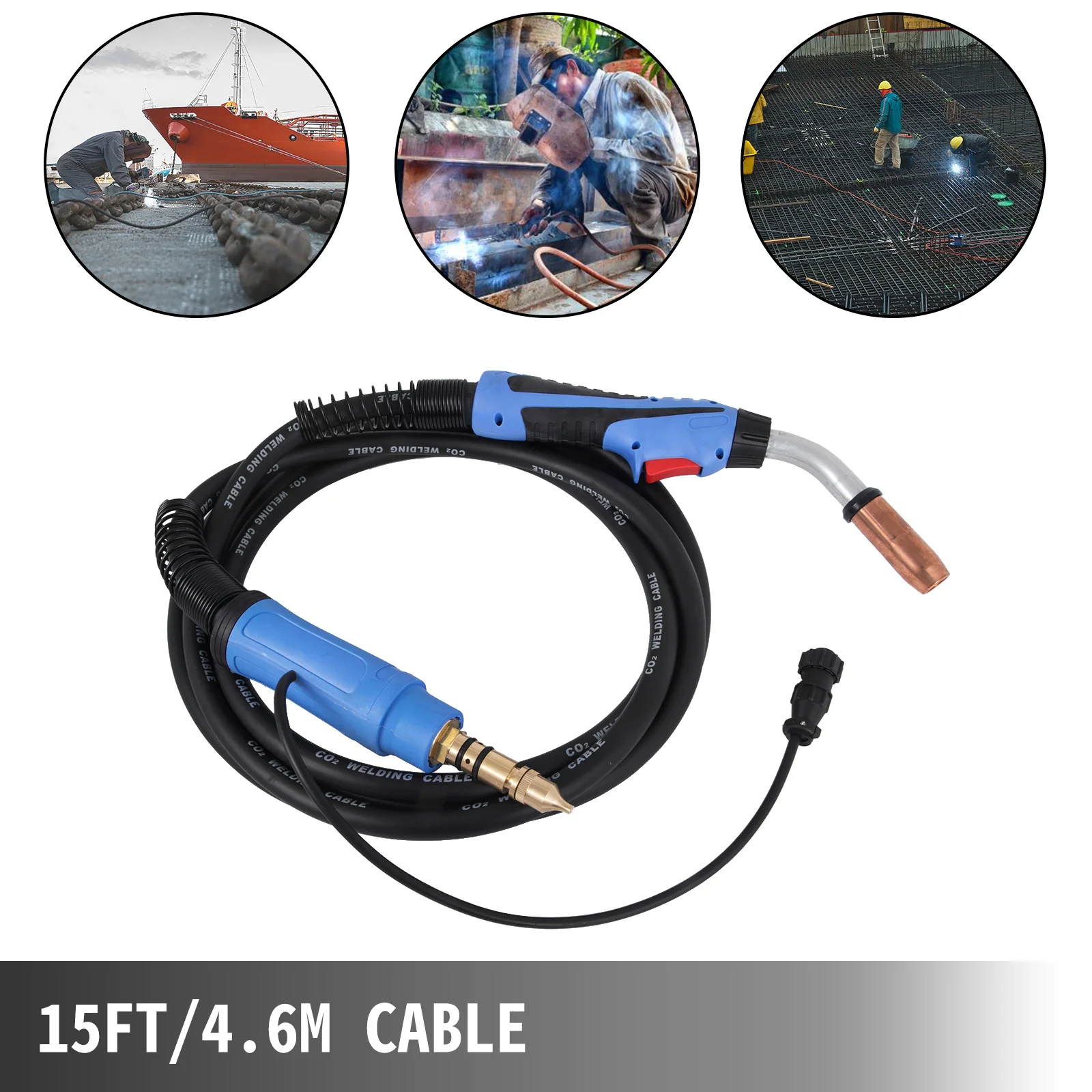 VEVOR 24KD Miller 250A MIG Torch MAG Welding Gun Professional 4.6M Cable Air-Cooled Gas Burner Torch for MIG Welding Machine welding gas torch