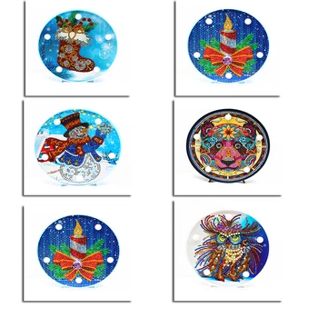 

DIY Special Shaped Diamond Painting Mandala LED Night Lamp Snowman Light Embroidery Table Desk Night Christmas Decoration For Ho