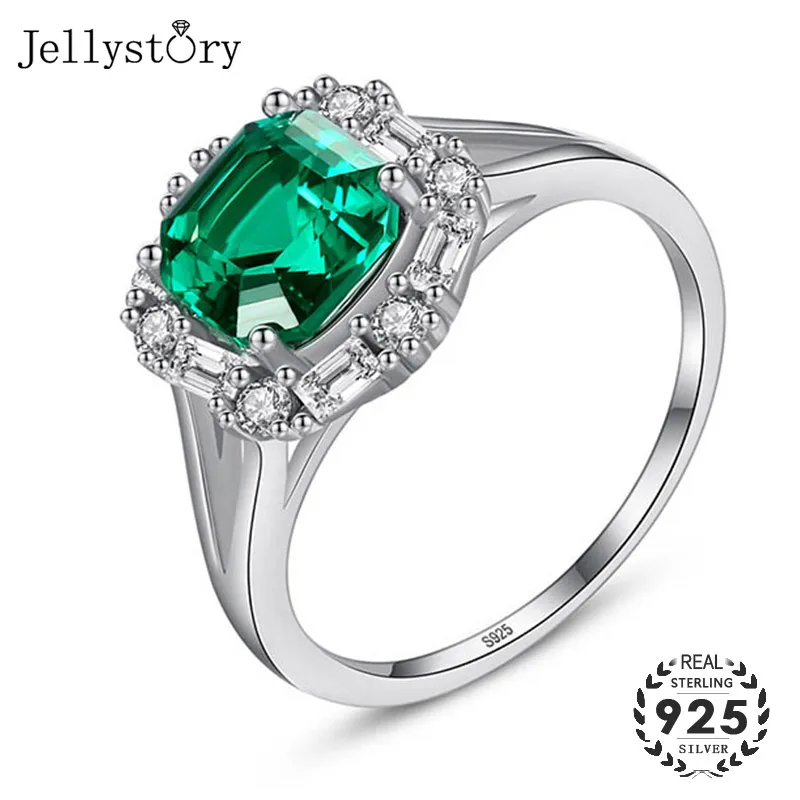 Модные женские Кольца Jellystory искусственное серебро круглая форма Изумрудный