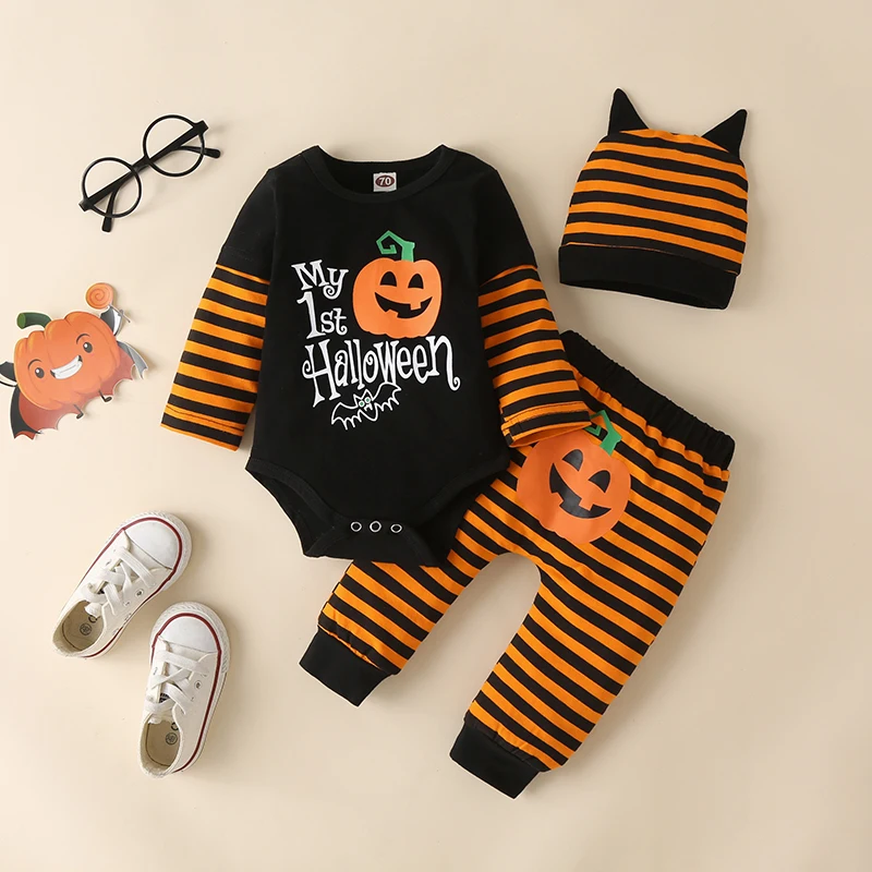 baby outfit matching set My First Halloween Baby Clothes For Newborns Baby Romper Autumn Winter Boy/Girl Clothes Long Sleeve Infant Halloween Costume Set baby clothing set long sleeve	