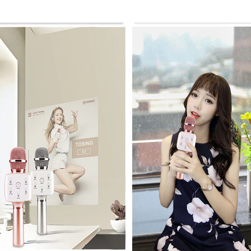 Профессиональный Kara OK микрофон семья портативный KTV двойной динамик bluetooth светодиодный дыхательный свет динамик смартфона