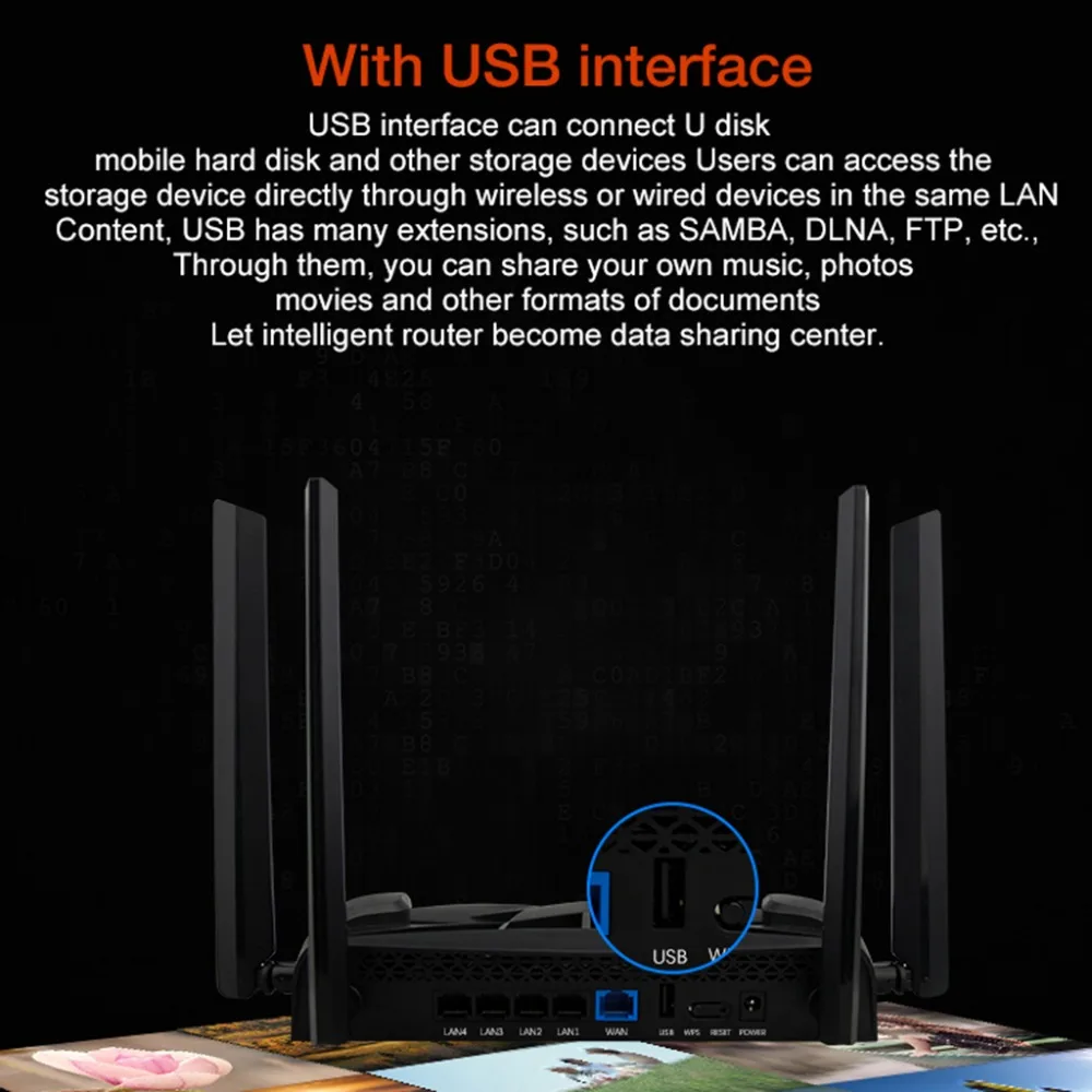  Zapo 1200Mbps Dual Band Usb Wireless Network Ac 2.4Ghz/5Ghz Gaming Router Intelligent Repeater Us P