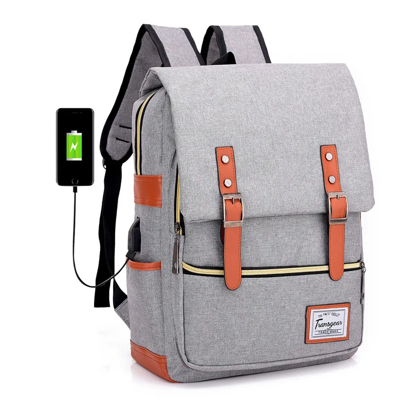 

USB Interface Rechargeable Smart Backpack New Style Canvas Men Korean-style Backpack Waterproof Schoolbag Computer Women's