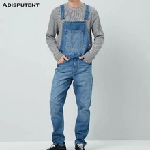 Adputent мужские удобные и простые повседневные облегающие длинные джинсовые комбинезоны с карманами комбинезоны мужские брюки