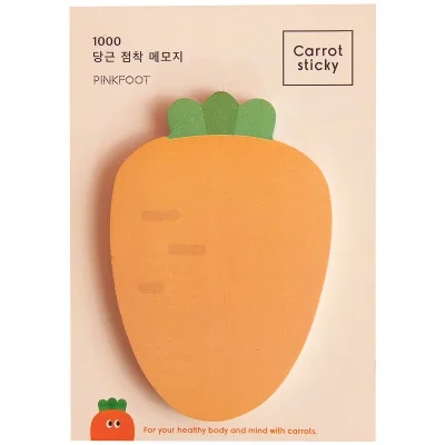 Coloffice Cartoon Carrot Series Memo Pad Cute Kawaii Students Sticker Notes Lovely Message Notes Office School Supplies 1Piece - Цвет: 1