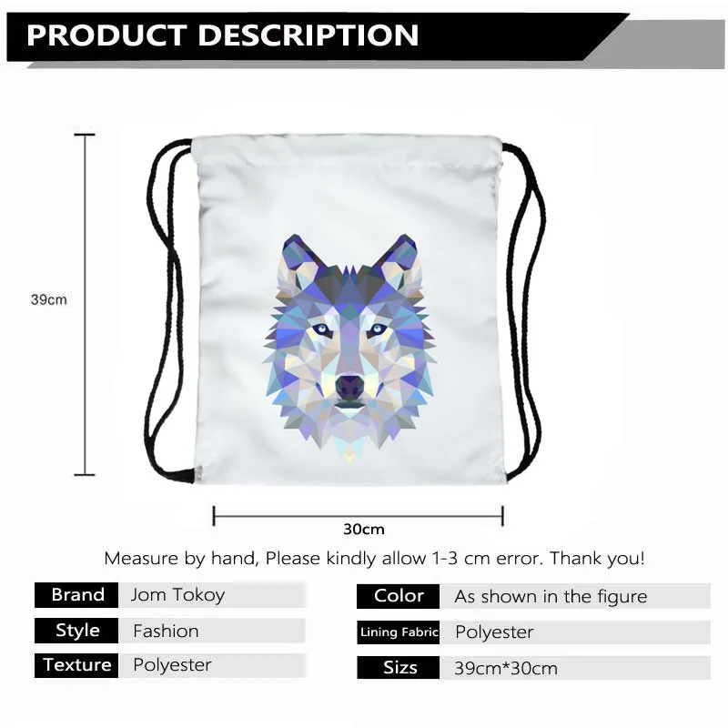 Polygon wolf 3D печать модные женские вечерние Bolsa Feminina Туристическая сумка со шнурками Рюкзак Mochila мужские сумки
