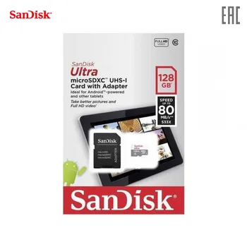 

Memory Cards Sandisk SDSQUNS-128G-GN6TA Computer Internal Storage micro sd flash drive card for phone laptop compact Ultra Android microSDXC + SD Adapter 128GB 80MB/s Class