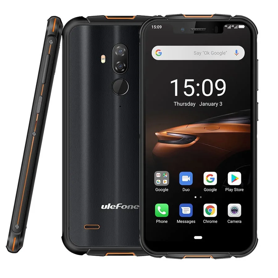 Черный Ulefone Armor 5S IP68 водонепроницаемый прочный смартфон Otca-core Android 9,0 4 Гб+ 64 Гб Dual SIM 4G мобильный телефон NFC Беспроводная зарядка - Цвет: Черный