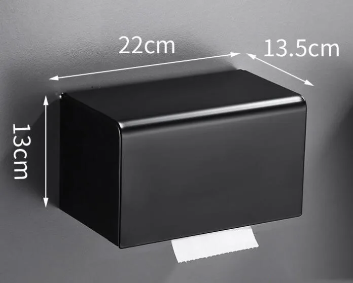 304 держатель для туалетной бумаги из нержавеющей стали черный настенный водонепроницаемый рулон для ванной комнаты/коробка для извлечения бумаги - Цвет: Black-B