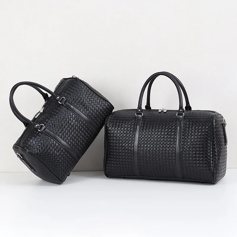 Модная Дорожная сумка из искусственной кожи с тканым узором, вместительная Мужская/женская сумка на плечо, деловая дорожная сумка, сумка для багажа, вещевой мешок LGX86