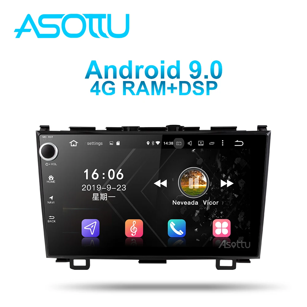 Asottu HO601 android 9,0 PX6 автомобильный dvd gps для Honda CRV 2006-2011 с автомобильным Радио Видео плеером gps навигация автомобиля стерео 2 din