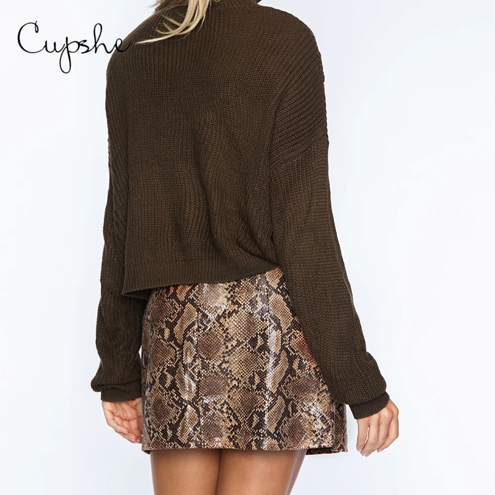 CUPSHE Snake Print Mini Skirt Sexy Ladies Hip-Wrapped High Waist Short Pencil Skirts Summer Women Bodycon Skirts