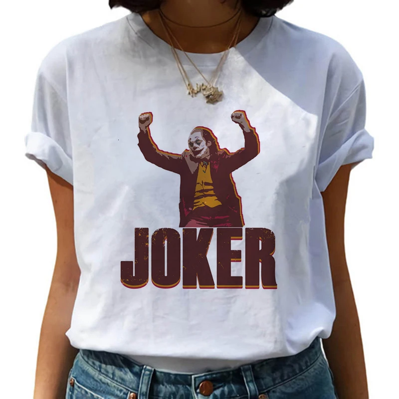 Female Funny Joker T Shirt Women Joaquin Phoenix Harajuku Chucky Horror Tshirt Ulzzang Cartoon T-shirt Graphic Fashion Top Tee