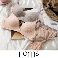 Norns, романтическое искушение, женский тонкий бюстгальтер и трусики, набор, женский сексуальный бюстгальтер пуш-ап, комфортный дышащий бюстгальтер с открытой спиной