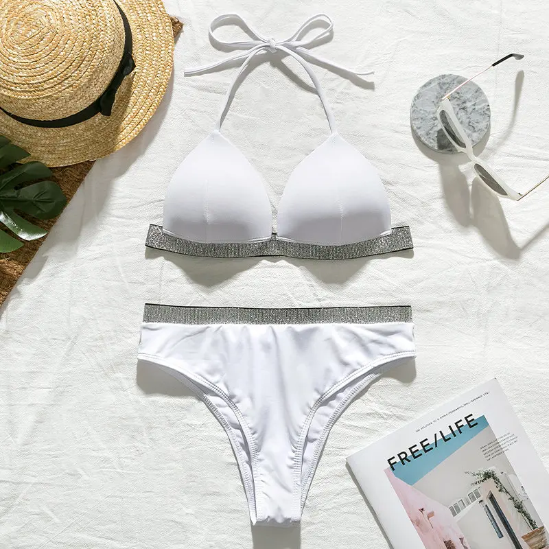 Bikinx микро бикини с высоким вырезом купальный костюм пикантный женский купальник раздельный треугольный Пуш Ап купальник для женщин купальные костюмы biquini - Цвет: 2069-2