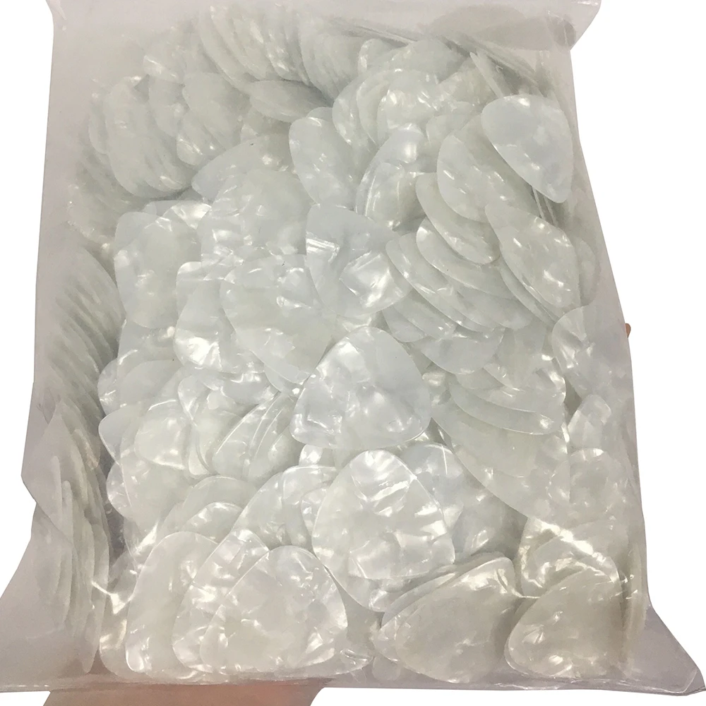 Lots of 500pcs White Pearl Celluloid Guitar Picks Plectrums 0.46mm / 0.71mm / 0.96mm 1.5mm