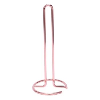 

Luxury Iron Paper Towel Rack Ornaments Dining Table Kitchen Bathroom Roll Holder Thick Standing Tissue Storage Rack Rose Gold