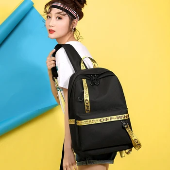

New Waterproof Nylon Women Travel Backpack Fashion Solid Color Boys Girls School Bags College Students Laptop Bag B275