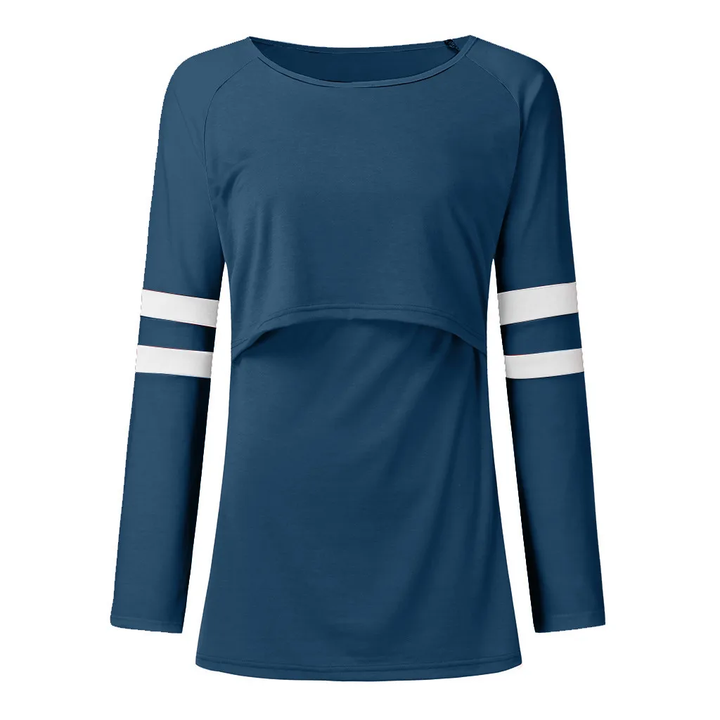 Новинка года; женская рубашка ropa de mujer; Одежда для беременных мам; Одежда для кормящих детей; футболки в полоску с длинными рукавами для беременных; jurk