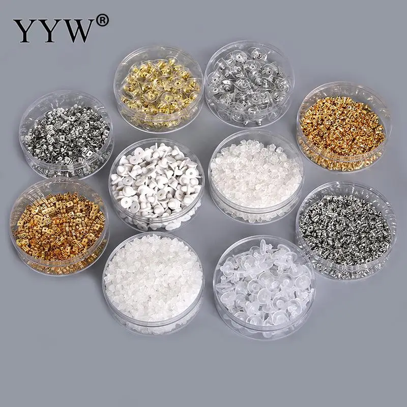 Zinc Alloy Earring Clips Plastic Jewelry Components Erings Ear Nut