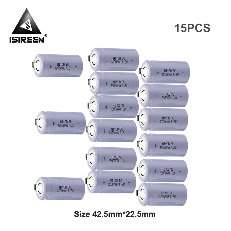 Subc Ni CD Cell 1,2 V 1200mAh перезаряжаемый SC Ni-CD DIY Электроинструмент аккумуляторные батареи 9,6 V 12V 18V электрические игрушки водонагреватели