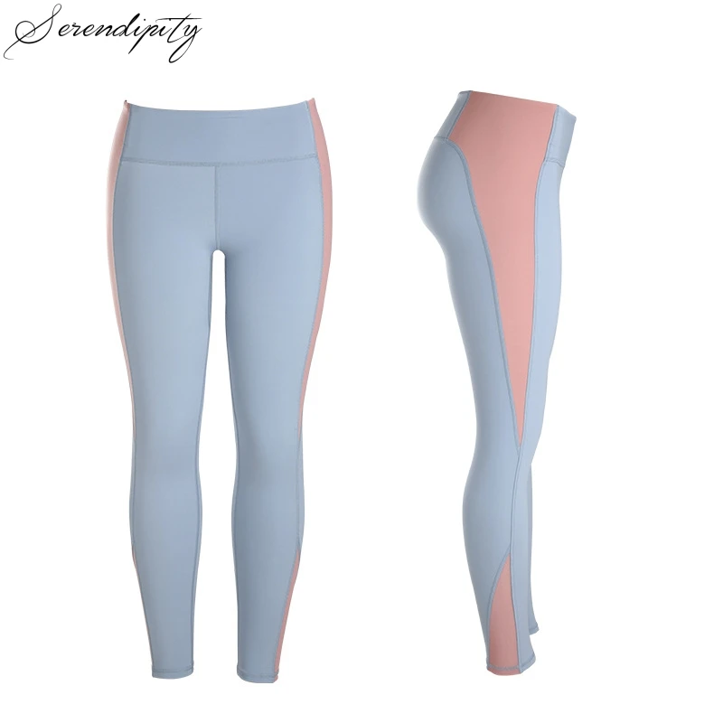 Blue Pants SRDP, высокая талия, бесшовные леггинсы для бега для женщин, леггинсы для спортзала, супер эластичные штаны, Капри, для фитнеса, спортивные женские штаны для бега - Цвет: Blue Pants
