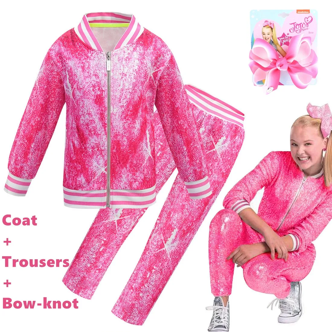 Комплект одежды спортивный костюм для девочек JOJO Siwa маскарадный с капюшоном и
