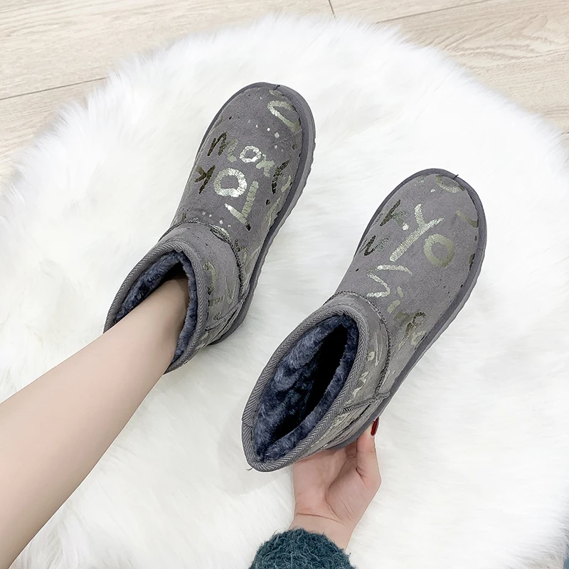 

snow boots botas mujer 2020 new fashion wram boot mixed colors bling sequinshort plush flat heels winter boots women shoes