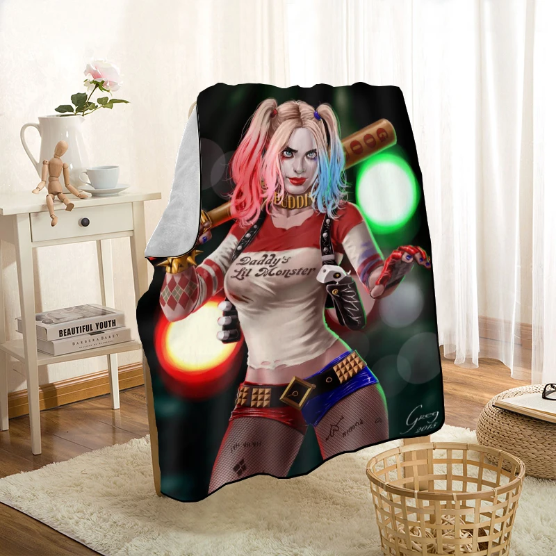 HEARMNY Harley Quinn Nap одеяло супер мягкий теплый микрофибра ткань одеяло для дивана плед путешествия взрослых одеяло - Цвет: 1
