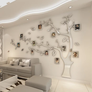 

2020 Wall Stickers Tree Photo Frame Sticker Diy Mirror Decal Home Decoration Living Room Bedroom Poster Tv Background Decor
