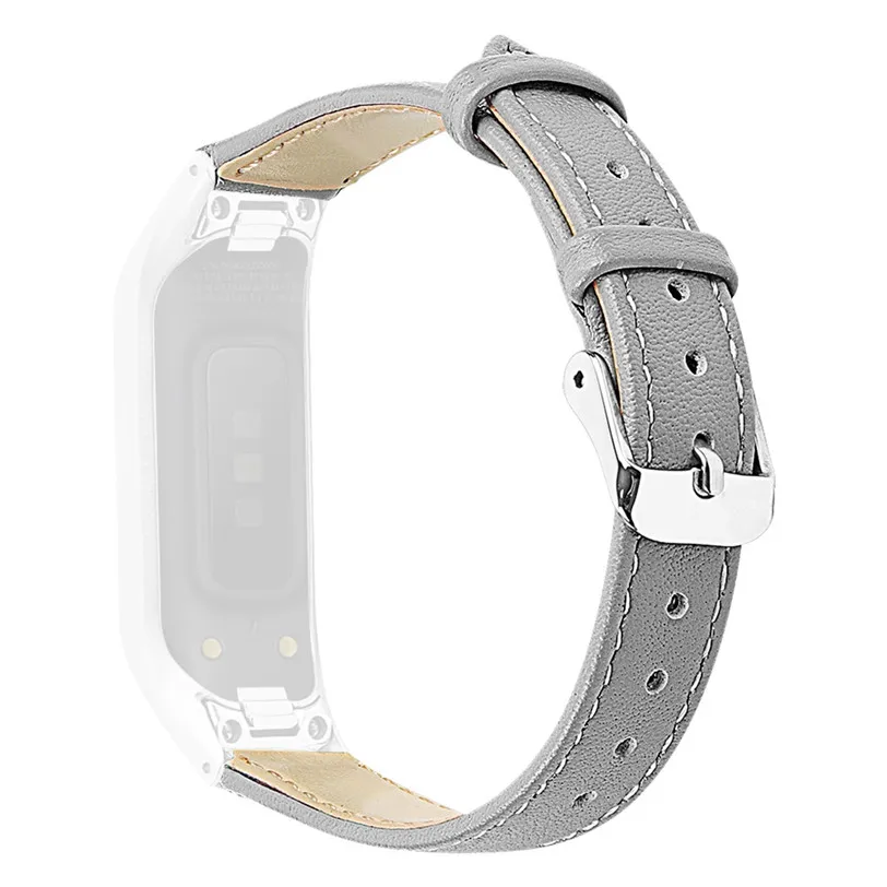 Gray CARPRIE модный кожаный сменный ремешок для часов Ремешок для samsung Galaxy fit-e R375+ металлическая рамка 907 - Цвет: Gray