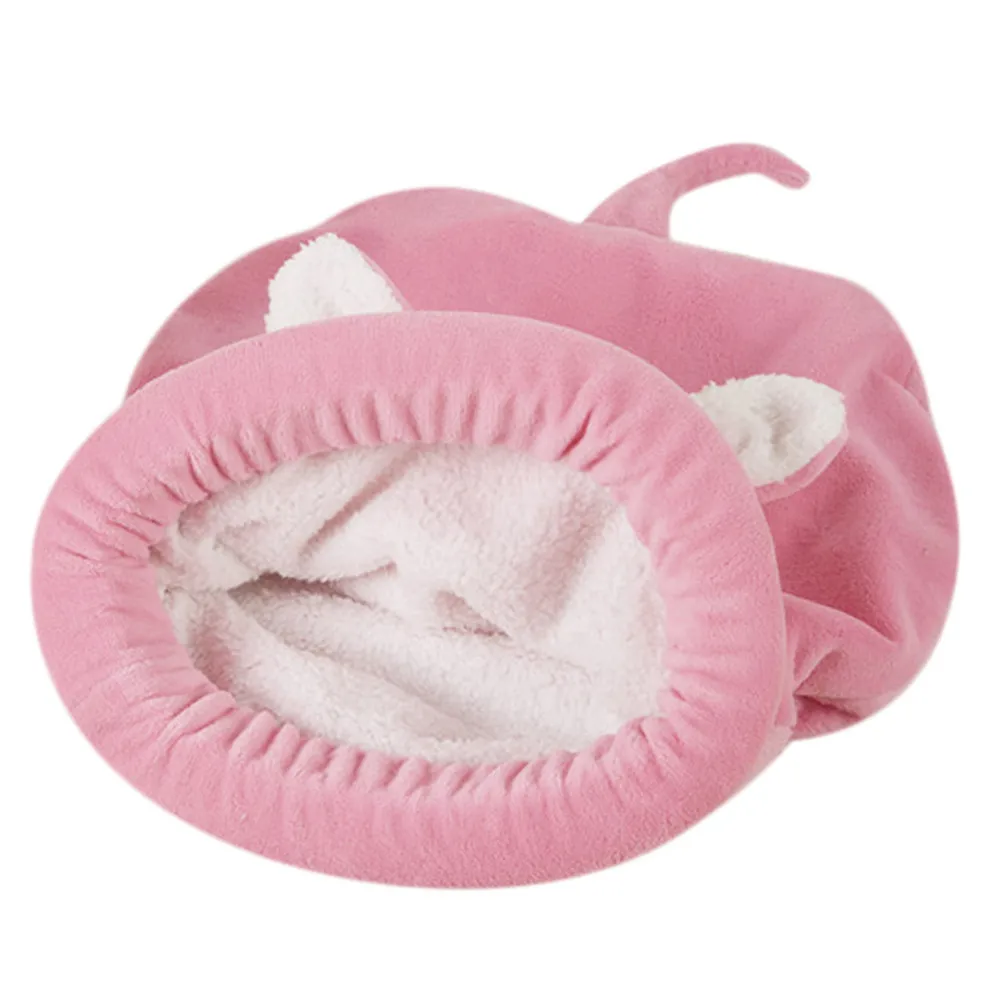 Pink Спальный мешок для кошек, саморазогревающийся коврик, спальный мешок для кошек или собак, мягкое гнездо для животного, кошки, собаки, животных, пещерный дом, моющиеся кровати для кошек - Цвет: Pink