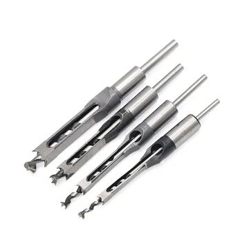 

8pcs Woodworking Hole Guide Square Hole Saw Mortise Chisel Wood Twist Carpenter Square Drill Bit Tool