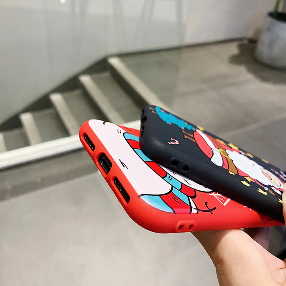 Рождественские чехлы для телефонов для iPhone 11 pro max 11pro с лосем, Санта Клаусом, снеговиком, для iPhone 8 plus 7 6 6s plus, мягкая задняя крышка из ТПУ Caqa