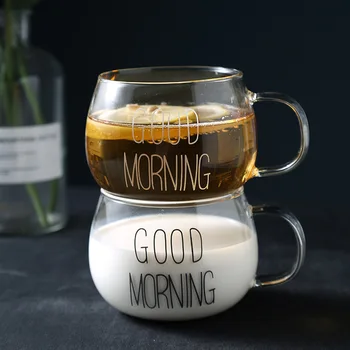

380ml Creative Coffee Mugs With the Handle Mugs Glass Tea Cup Drinkware Milk