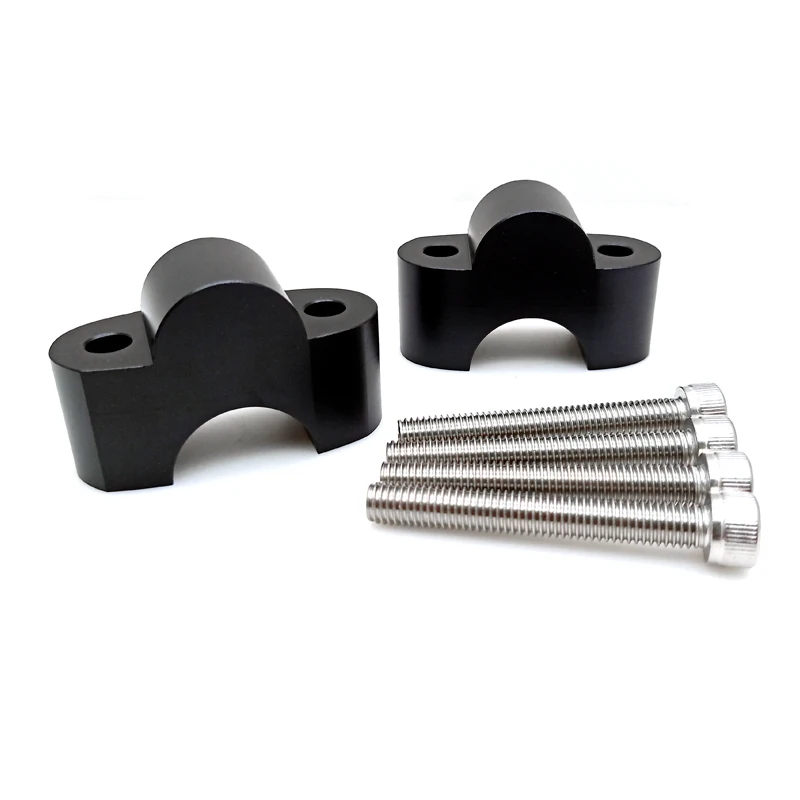 Motorcycle Handlebar Riser Mount Bracket Machining Handlebar Risers Bar Clamp Extend Adapter With Bolts (2)