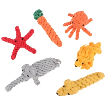 

6Pcs Teeth Grinding Toy Cotton Rope Toy For Puppy Pet Cats Dog