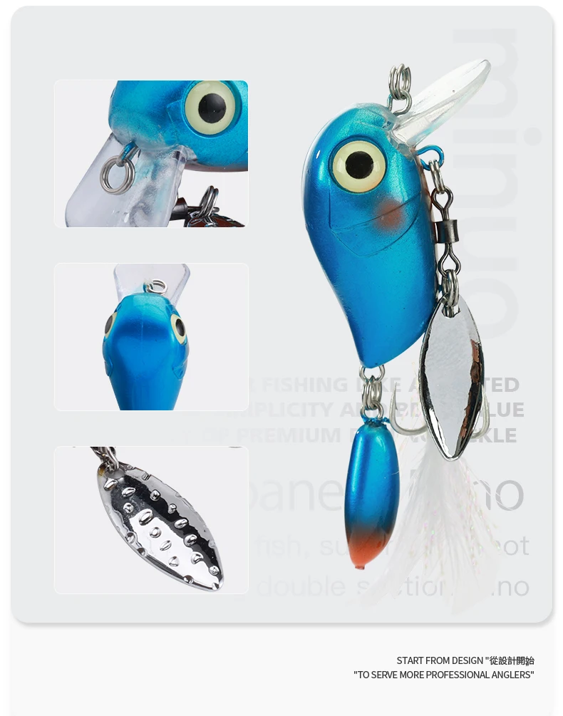Description Picture 3 of itemLUSHAZER Minnow Crankbait  Floating 5g 38mm Fishing bait For Bass Trout pike Wobbler Artificial Hard Lures Double section