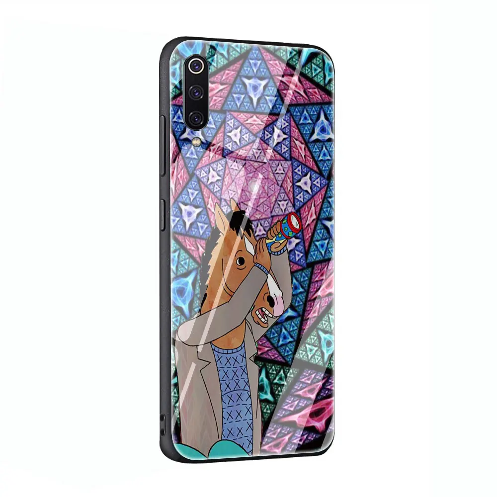 Конь БоДжек закаленное Стекло чехол для Xiaomi 8 Lite A1 A2 9 Redmi Note 5 6 7 Pro 6A 4X F1 - Цвет: G8