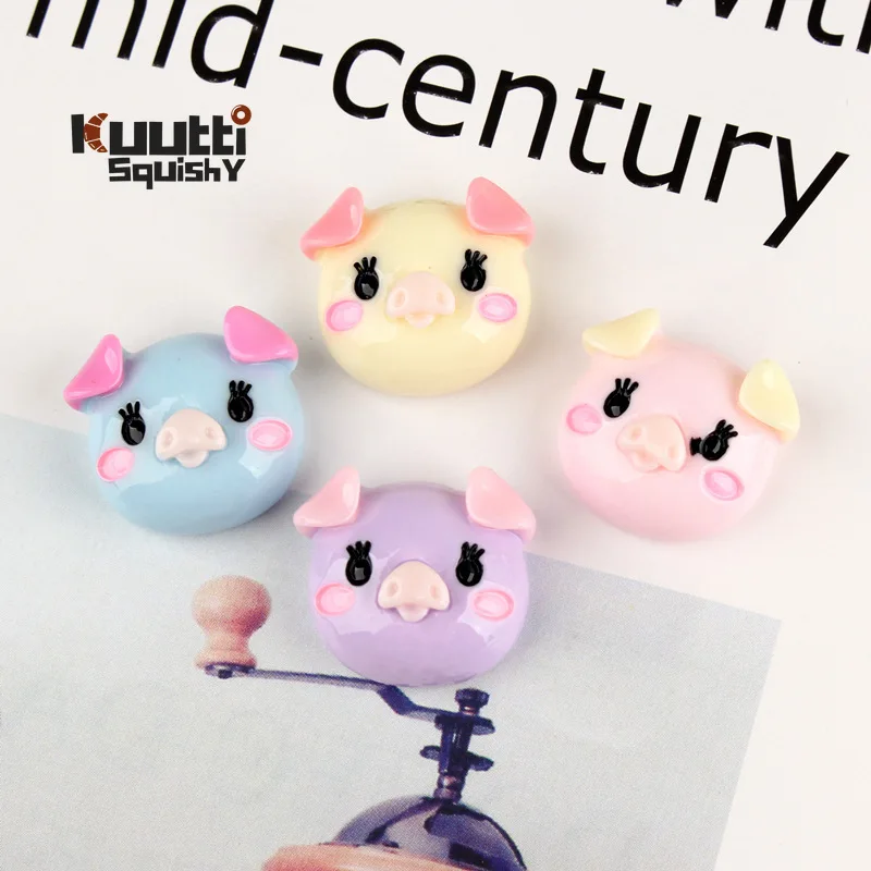

Kuutti Squishy 30pcs Colorful Cute Pig Slime Charm Bead Headwear Flatback Crafts Ornaments Decoration Phone Case DIY Accessories