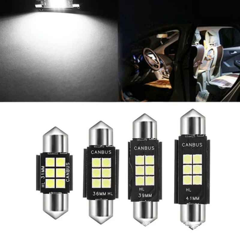 

Universal 31mm 36mm 39mm 41mm C5W C10W 3030 LED CANBUS Car Festoon Light Auto Interior Signal Lamp Reading Bulb Auto Accessories