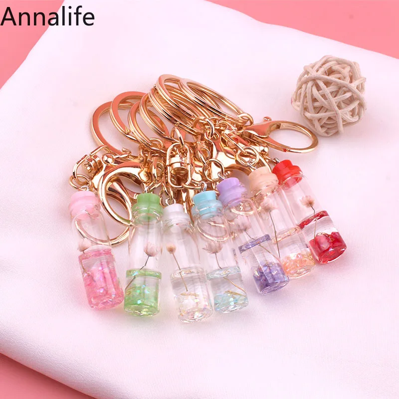 Милый мини-брелок из акриловой смолы с цветами 2019 брелок для напитков женский и